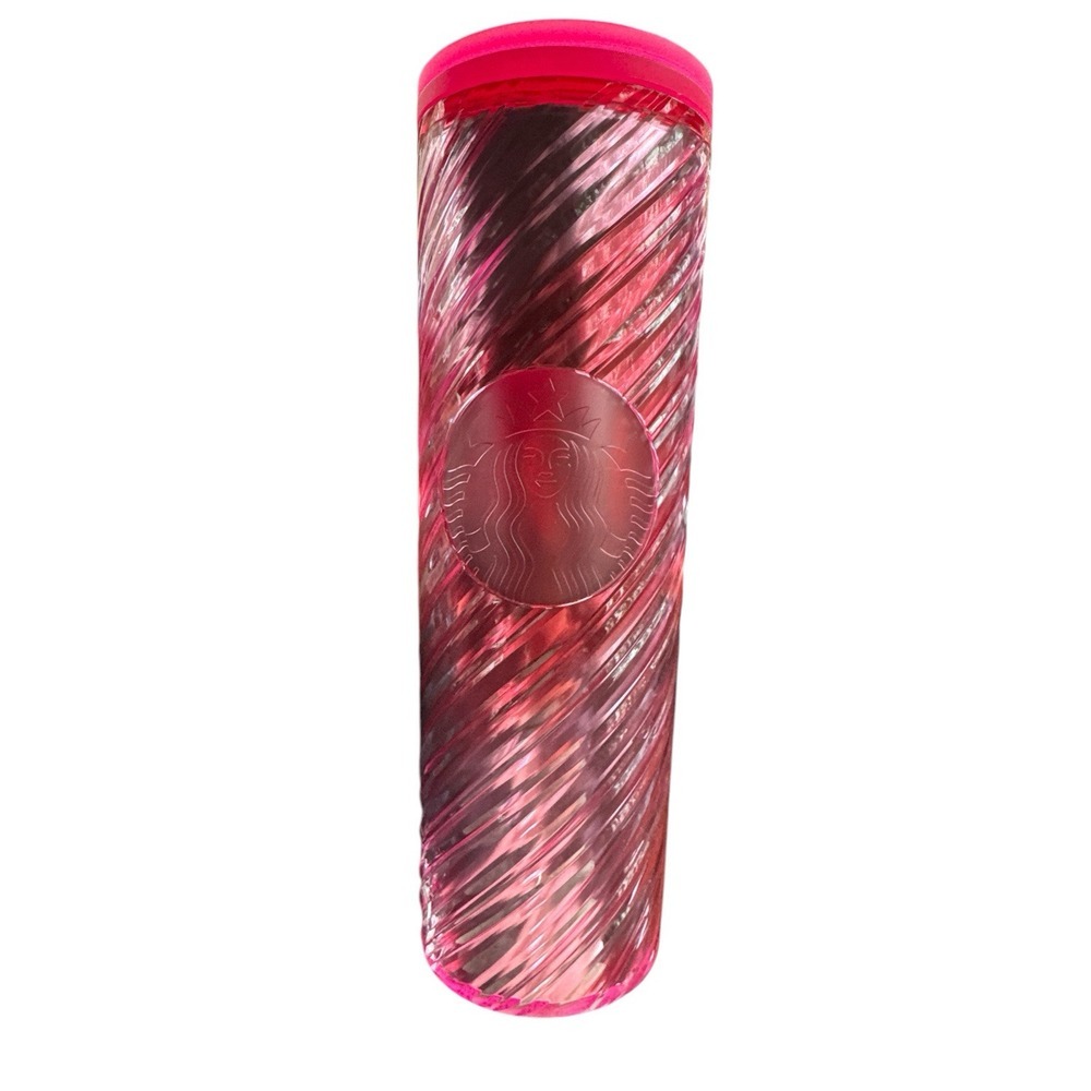 Starbucksβ '22 Holiday Candy Cane Swirl Acrylic Tumbler 16oz Travel Mug Coffee